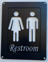 VIP Trailers restroom trailer unisex sign